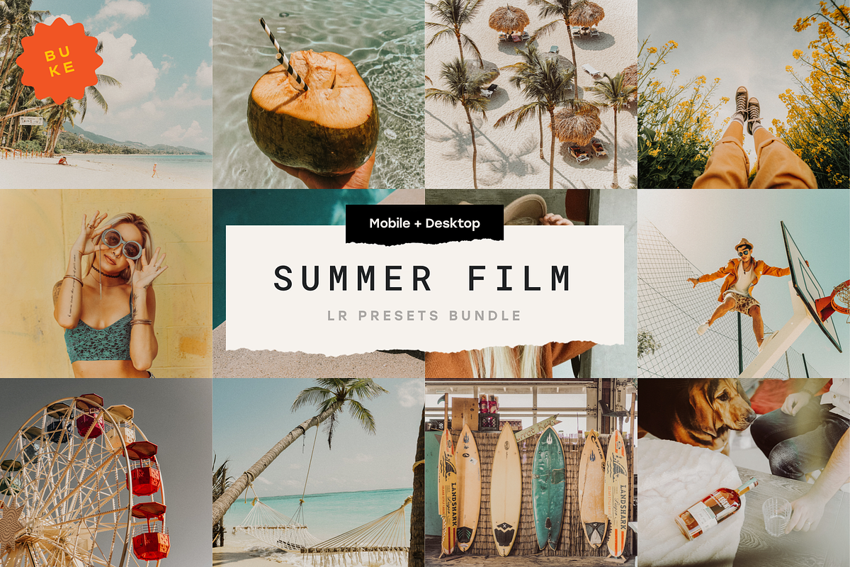 15 Summer Film Lr Presets Bundle, a Preset Add-On by SHOOM HOUSE (Photo 1 of 13)