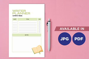 Writer Planner Template