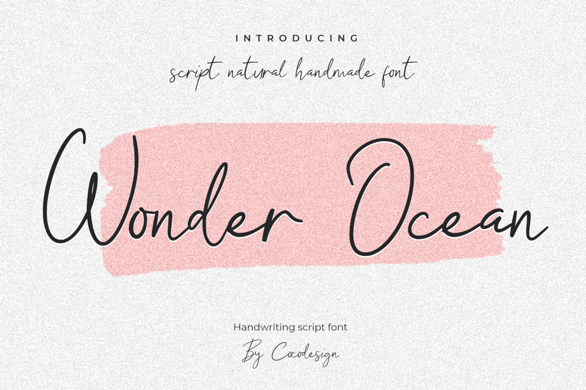 Wonder Ocean, a Handwritten Font by cocodesign (Photo 1 of 7)