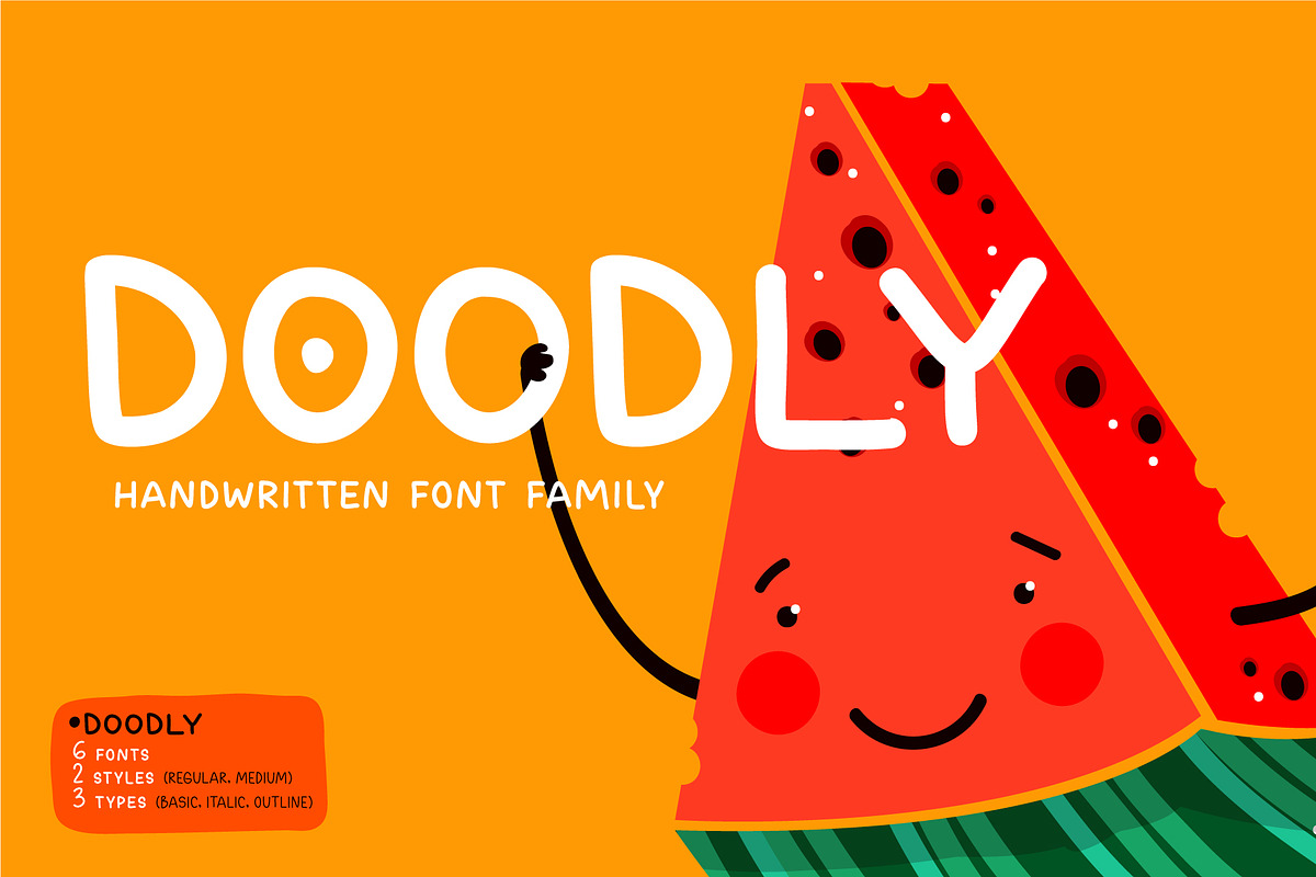 Doodly. Handwritten font family