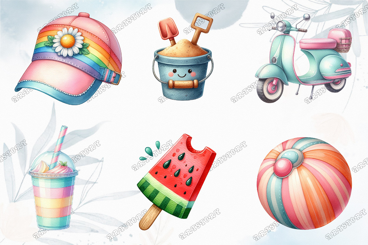 Summer Kids Watercolor Clipart, a Graphic by designcity5 (Photo 3 of 5)
