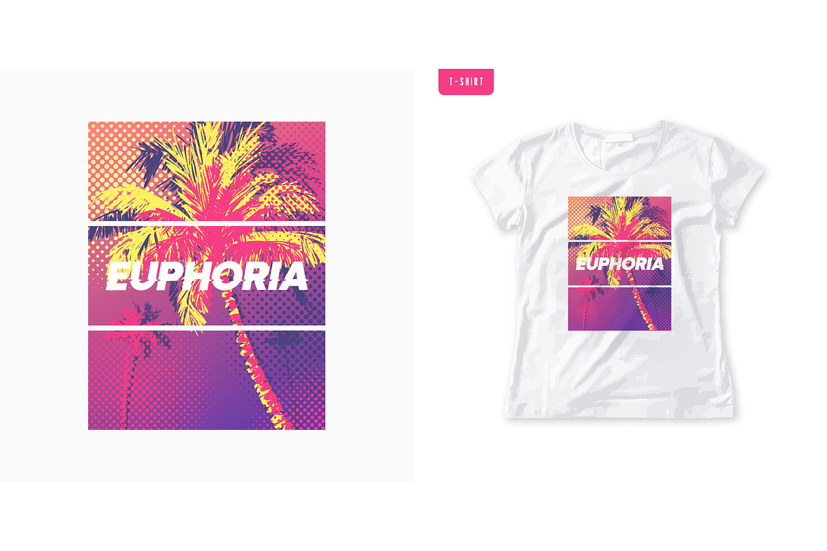Summer graphic womens palm tree tee, a Graphic by rikkyal
