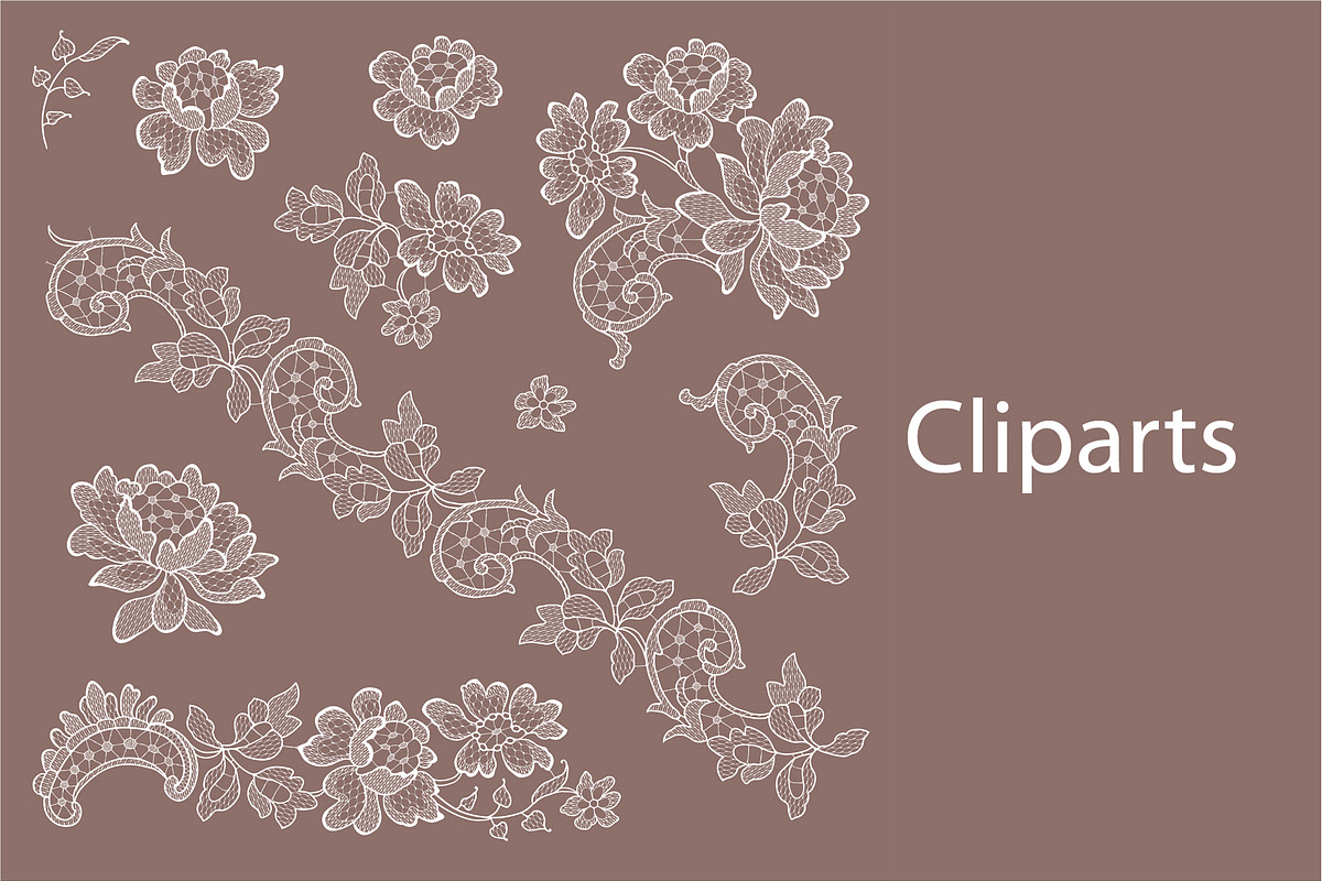 Lace frames, ribbons, cliparts., a Pattern Graphic by Ajuga (Photo 2 of 9)