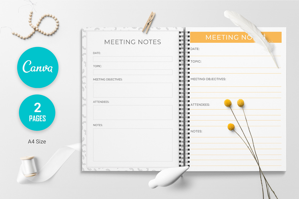 Canva Meeting Planner Sheet, a Templates & Theme by ARP Creation (Photo 1 of 3)
