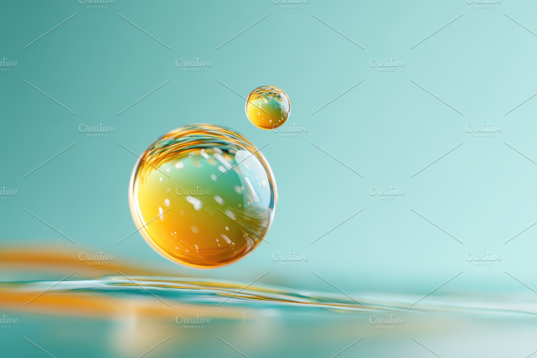 Vibrant macro water droplet, an Abstract Photo by AlyaAnd