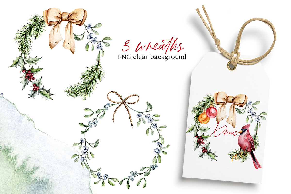 Christmas watercolor, PNG files, an Illustration by Larisa Maslova (Photo 5 of 10)