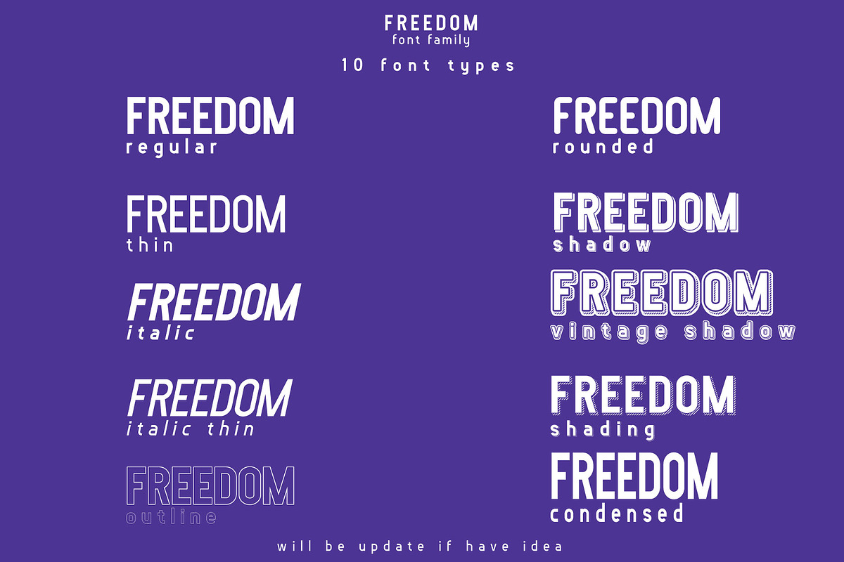 FREEDOM font family preview 2