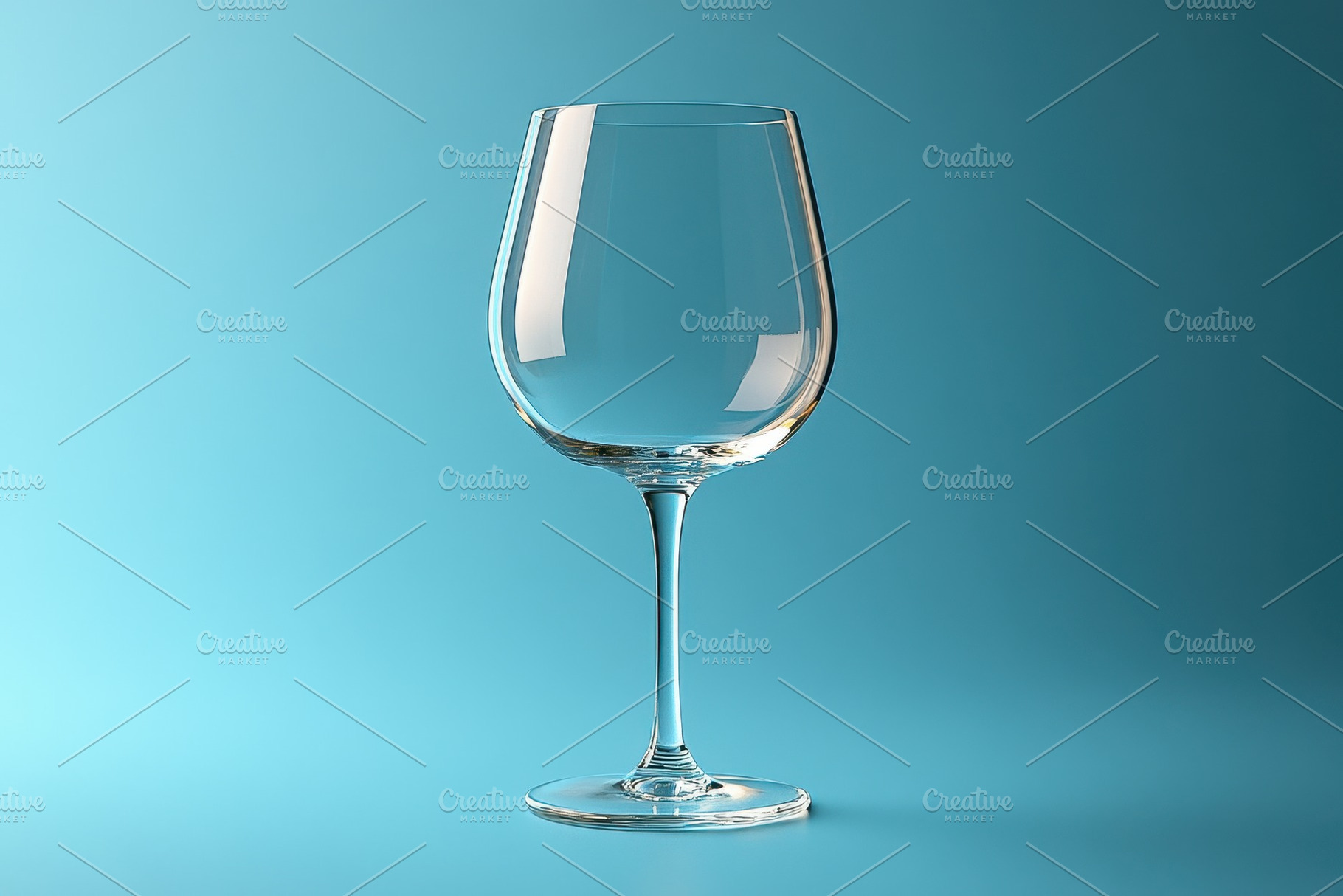 Elegant glass resting on a solid blu, a Photo by Tanuart