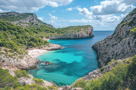 Breathtaking view of Cala Marmols be, a Photo by Iftikhar Alam