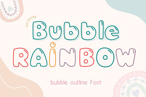 Bubble Rainbow - Outline Font, a Symbol Font by AnningArts