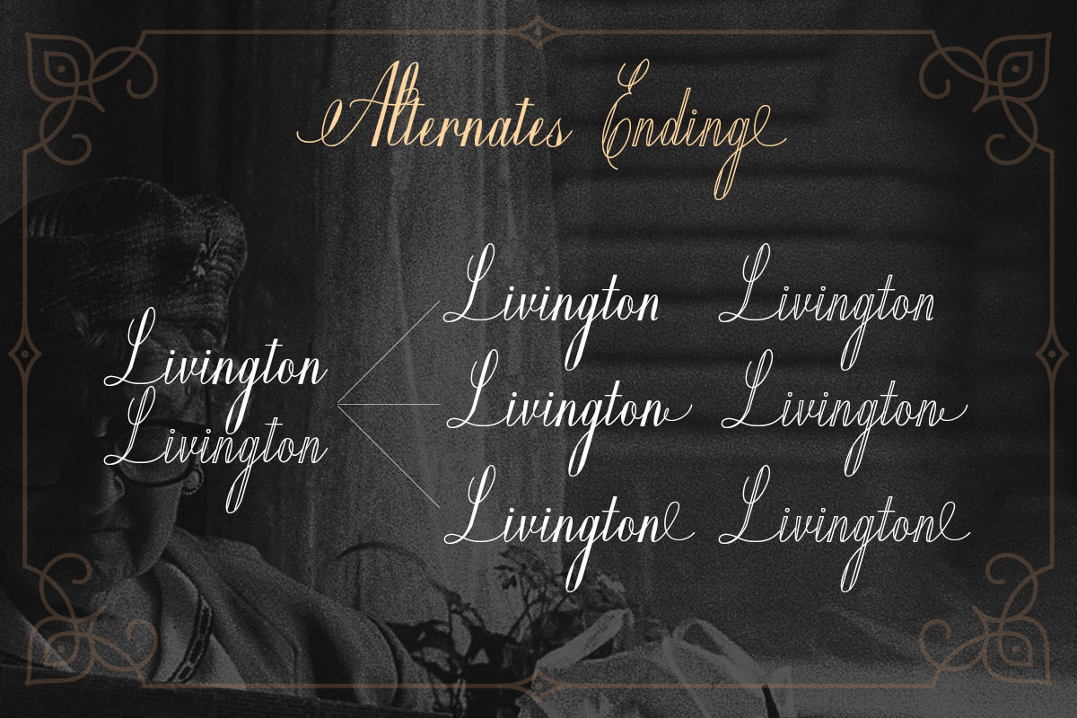 Mildistance - Old Script, a Script Font by Letterhend Studio (Photo 9 of 10)
