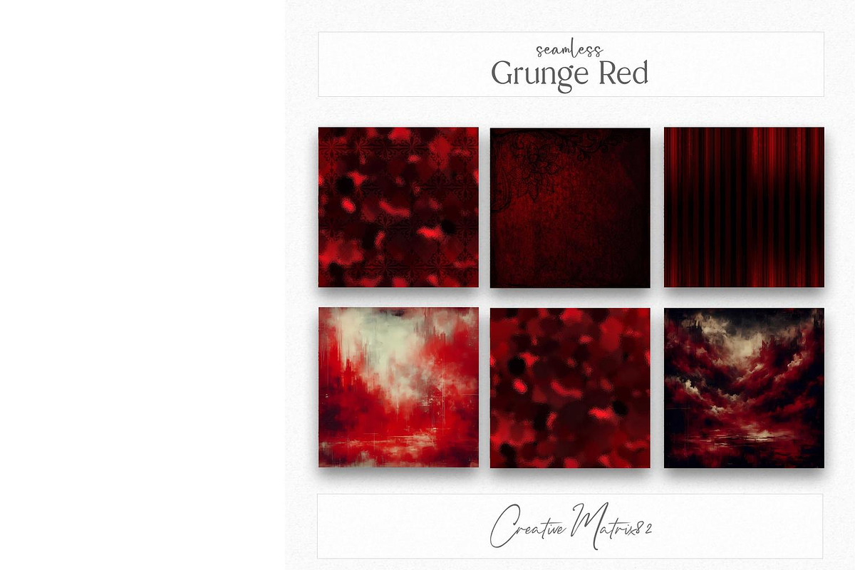 Grunge Royal Red Seamless Textures, a Texture Graphic by Creative Matrix82 (Photo 3 of 5)