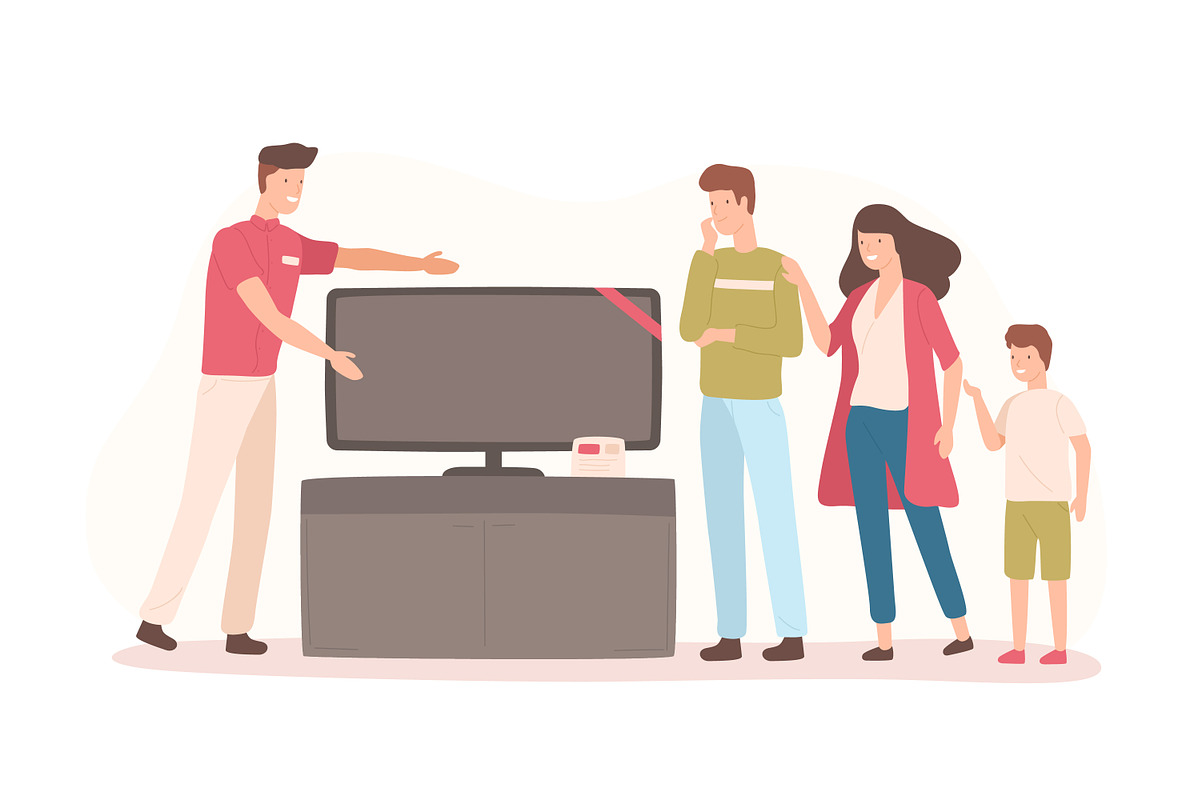 Family buy TV, a Person Illustration by Good Studio (Photo 1 of 3)