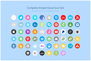 Complete Simple Social Icon Set, an Icon by Jamie Peak (Thumbnail 1 of 4)