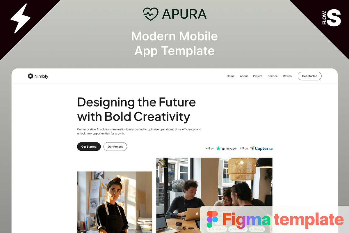 3x Free Figma Landing Page Designs, a Landing Page Template by Flow Samurai Templates (Photo 3 of 5)