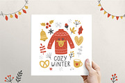 Cozy Christmas clipart collection, an Animal Illustration by Leysan Shayak (Thumbnail 7 of 10)