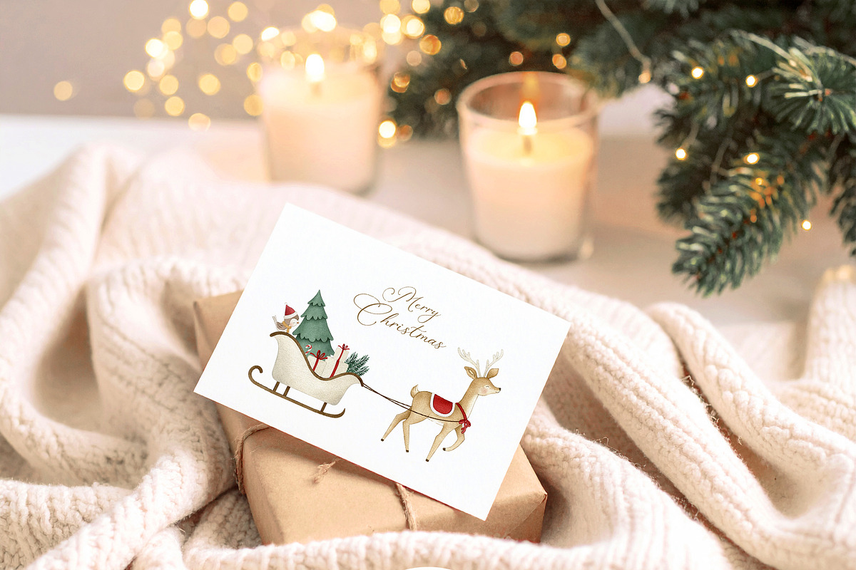 Watercolor Whimsical Christmas Set, a Decorative Illustration by Carol Lozove (Photo 5 of 44)