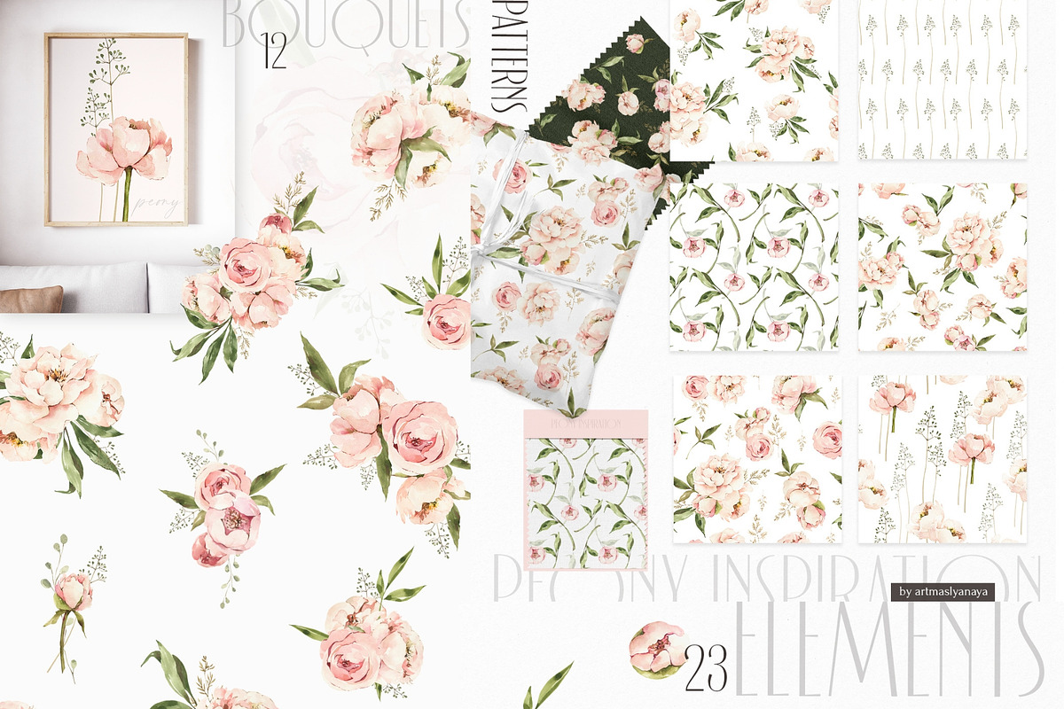 Entire Watercolor Bundle 11 in 1, a Decorative Illustration by ArtMaslyana (Photo 13 of 14)