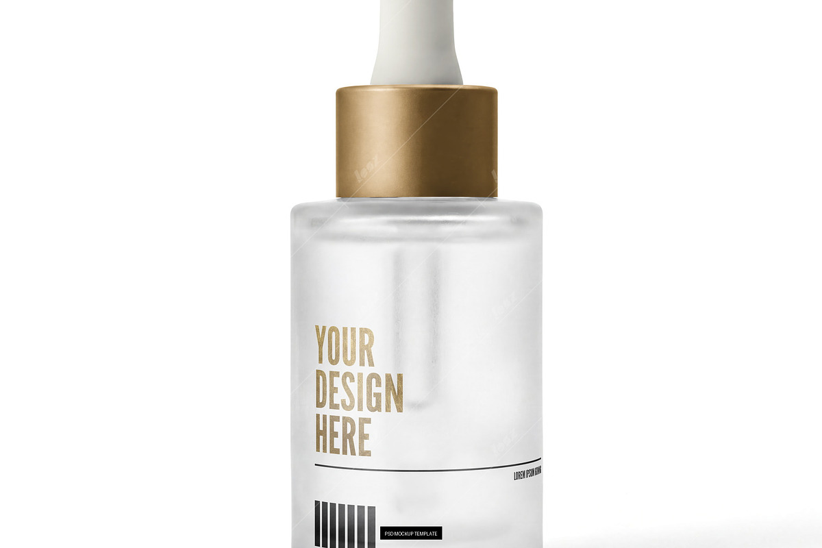 Frosted Serum Dropper Bottle Mockup, a Packaging Mockup by LESZ Design (Photo 2 of 3)