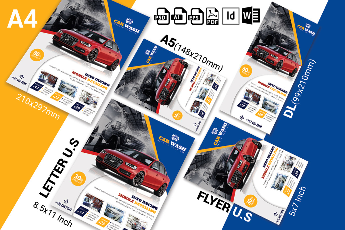 10 Car Wash Flyers Bundle 90% OFF, a Flyer Template by Imagine Design Studio (Photo 10 of 22)