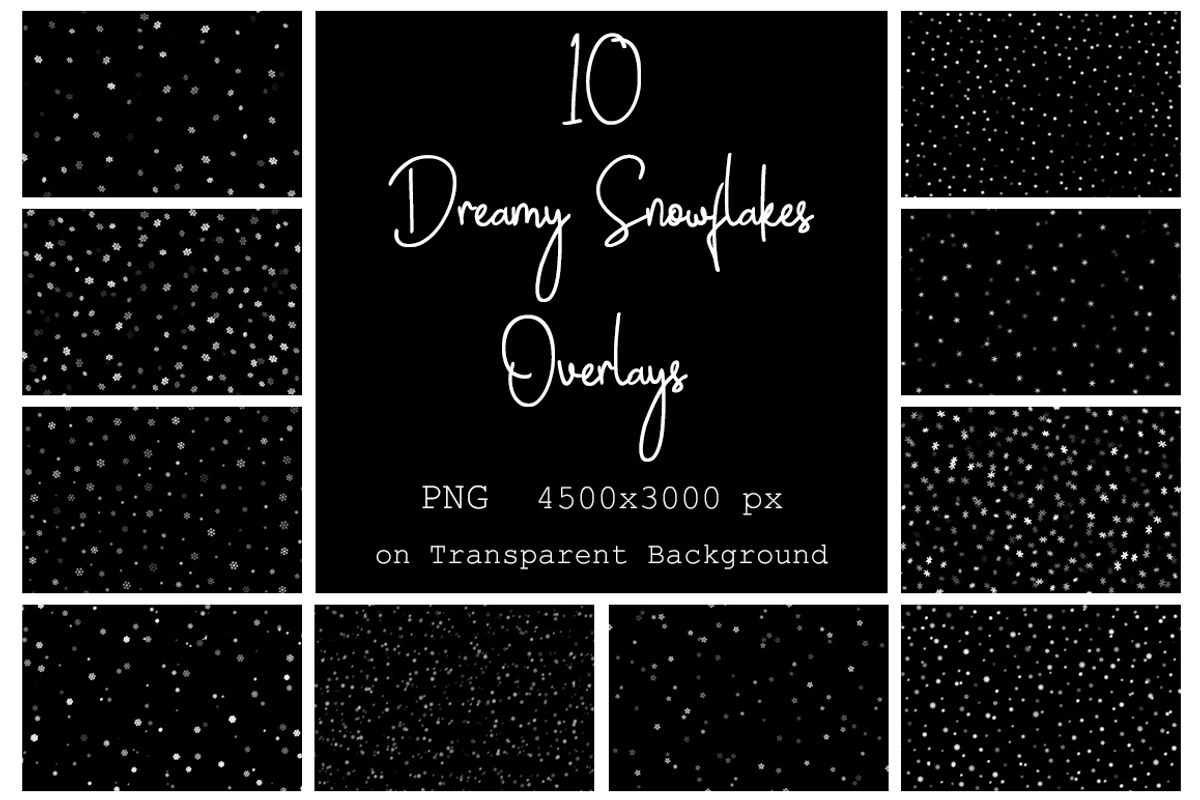 40 Dreamy Snowflakes PNG Overlays, a Texture Graphic by LovePhotoMoment (Photo 15 of 16)