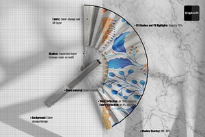 Fabric Hand Fan Mockup