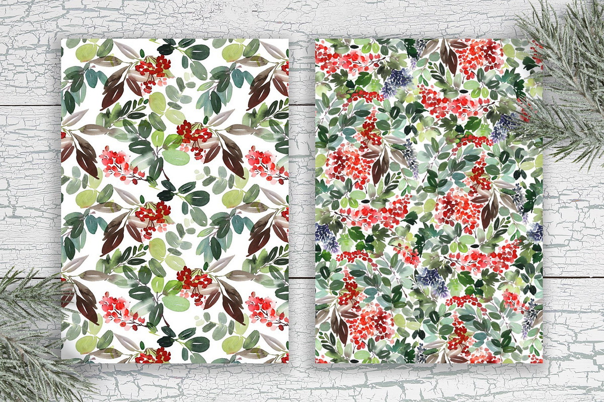 4-in-1 Watercolor Christmas Set, a Card Template by Karma (Photo 6 of 34)
