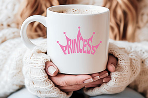 Princess Word art Crown Shaped, an Object Graphic by DigitalDesignsLaura