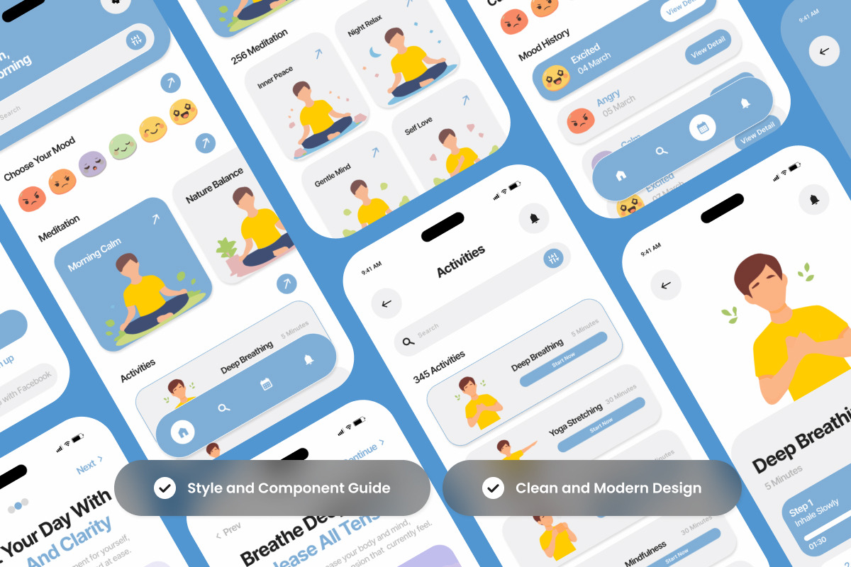 Hening - Mental Wellness Mobile App, an App Template by productype1 (Photo 5 of 5)