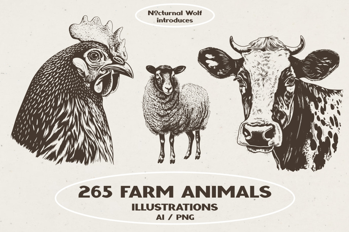 Farm Animals Illustrations, an Animal Illustration by Nocturnal Wolf (Photo 1 of 14)