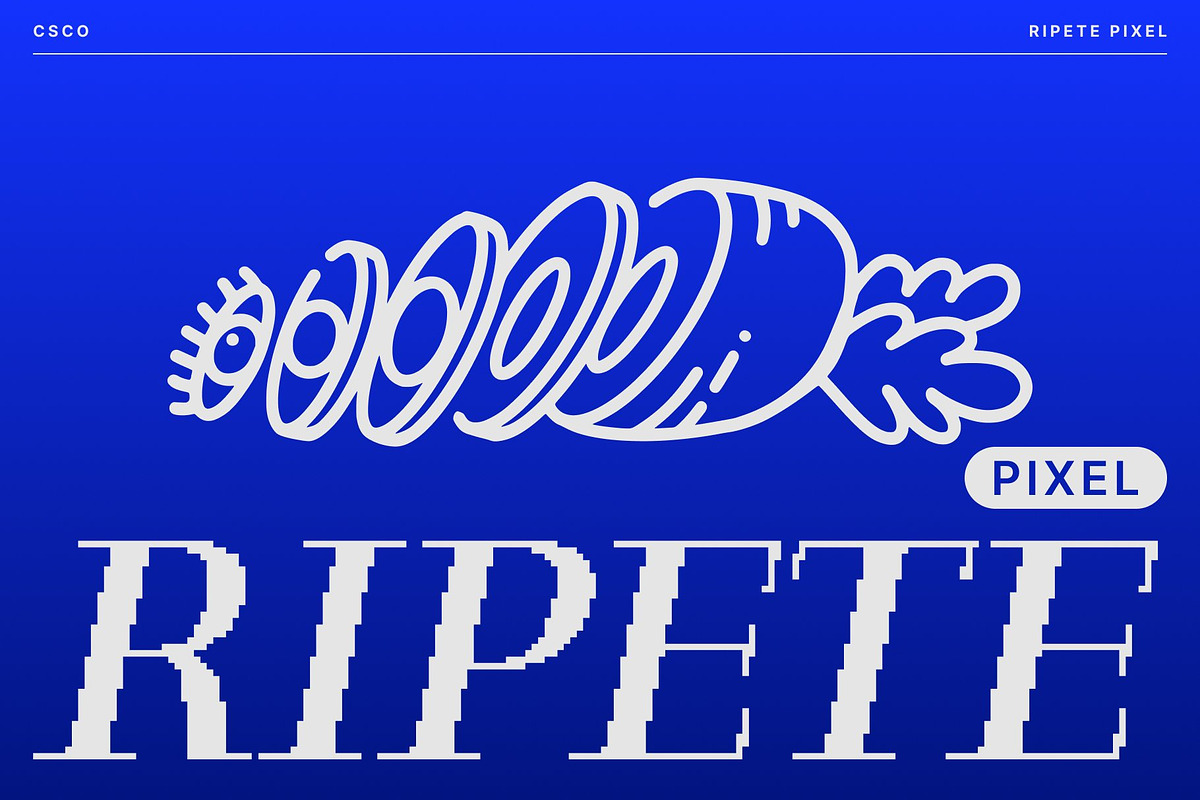 Ripete Pixel, a Serif Font by Craft Supply Co. (Photo 1 of 8)