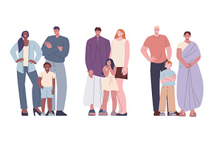 Multicultural families. Happy, a Person Illustration by Valerie Bodnar