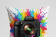Rainbow Camera Paint Splash, a Shirt Mockup by Vector Stall (Thumbnail 11 of 14)
