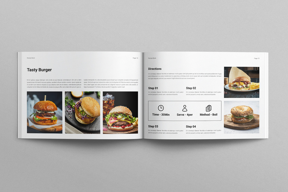 Recipe Book Template Landscape, a Brochure Template by E-Type (Photo 6 of 7)