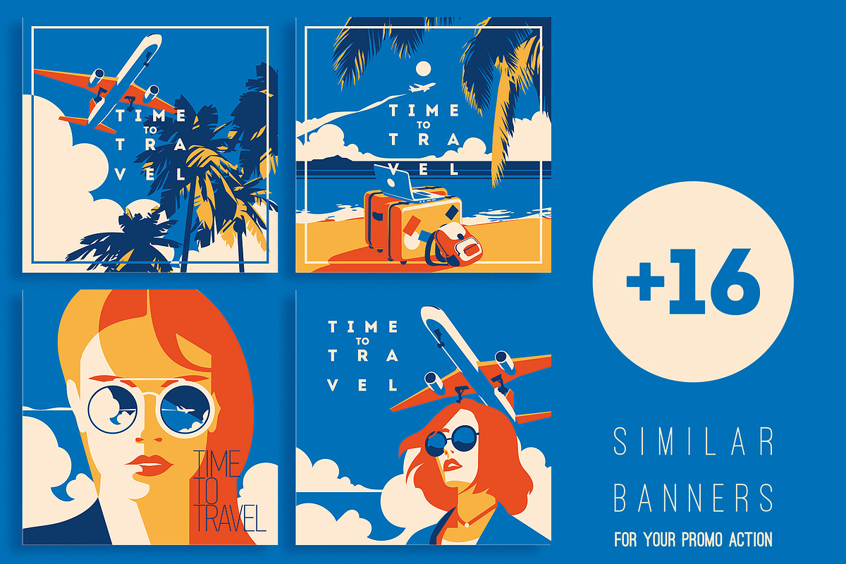 16 AirTravel Illustrations, a Decorative Illustration by Alexander Baidin (Photo 10 of 12)