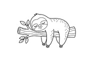 Cute Sloth Line Art Bundle, an Illustration by musafir_fashion (Thumbnail 50 of 51)
