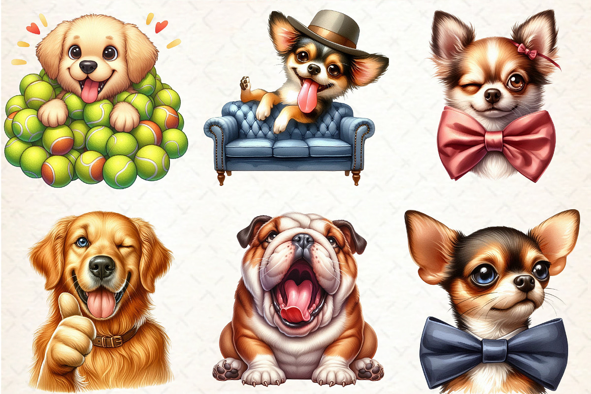 Funny Dog Sublimation Clipart, an Illustration by Libby Wishes (Photo 2 of 10)