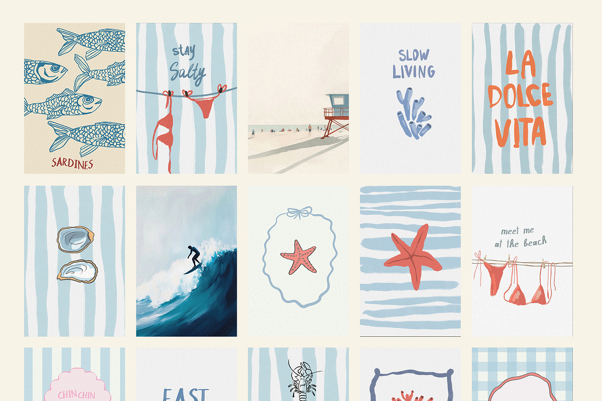 Coastal Wall Art Prints Bundle, a Background Graphic by Artemsky (Photo 12 of 15)