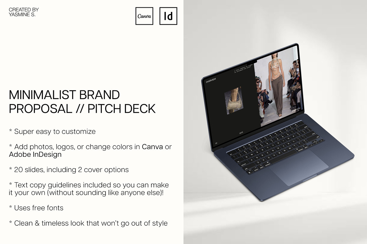 Minimalist Brand Proposal Pitch Deck, a Presentation Template by Yasmine S. (Photo 2 of 6)