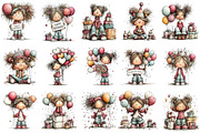 Whimsical Birthday Girl Clipart, an Illustration by OK Design (Thumbnail 3 of 6)