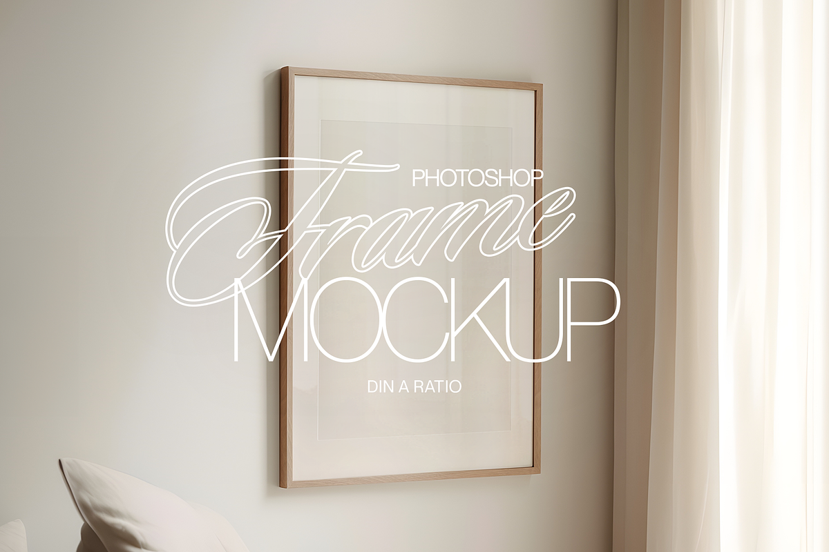 DIN A Vertical Frame Mockup, an Advertising Mockup by WasMockups (Photo 1 of 5)