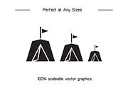 Camping Tent Teepee Tent Icons Set, a Solid Icon by Designfour (Thumbnail 7 of 7)