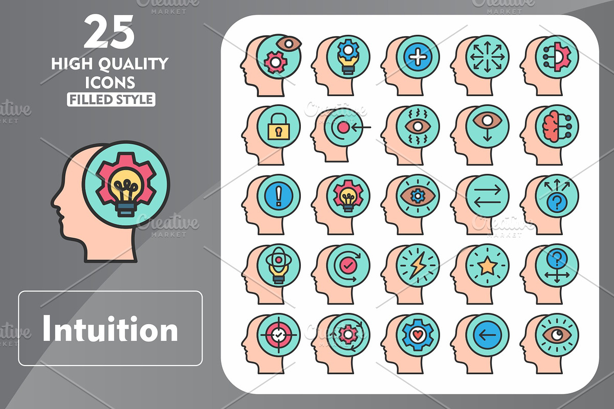 25 Intuition Line Filled Icons, an Icon by Pexelpy