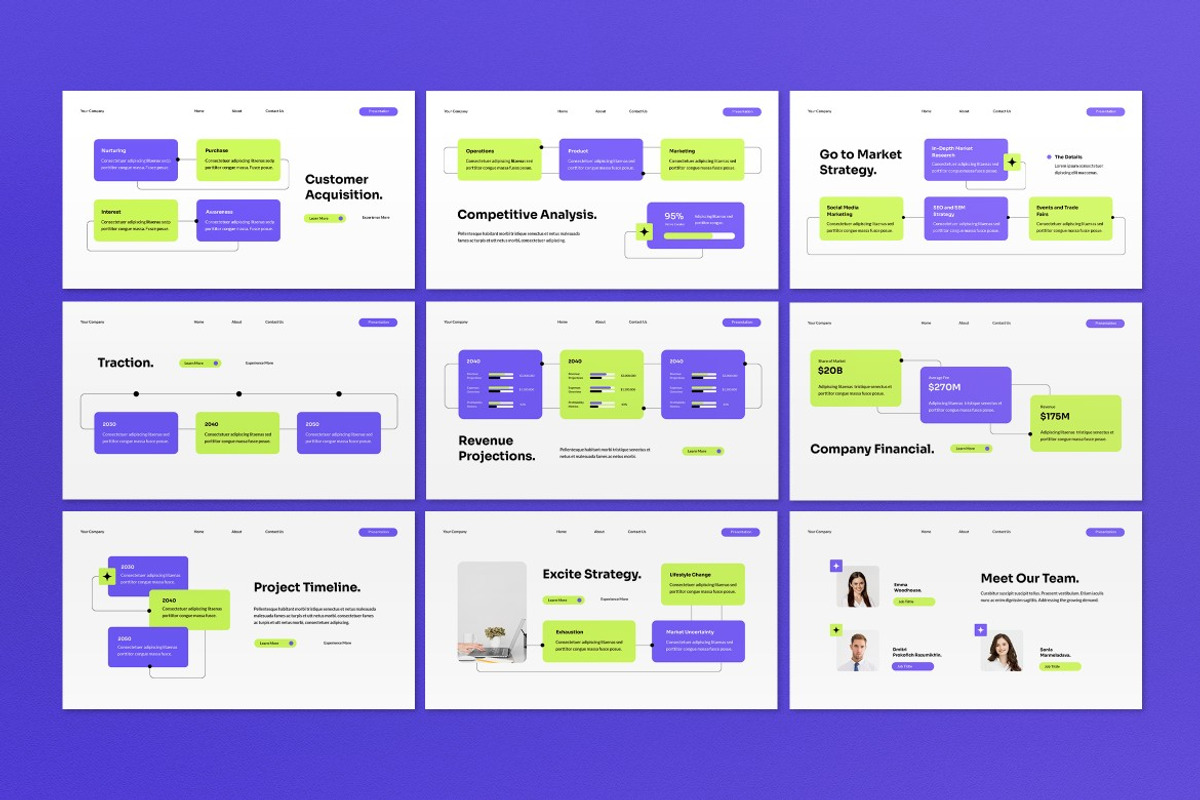 White Purple Pitch Deck Google Slide, a Presentation Template by graphicook (Photo 3 of 5)