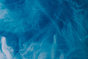Paint vapor blue dye mist fume splash smoke water
