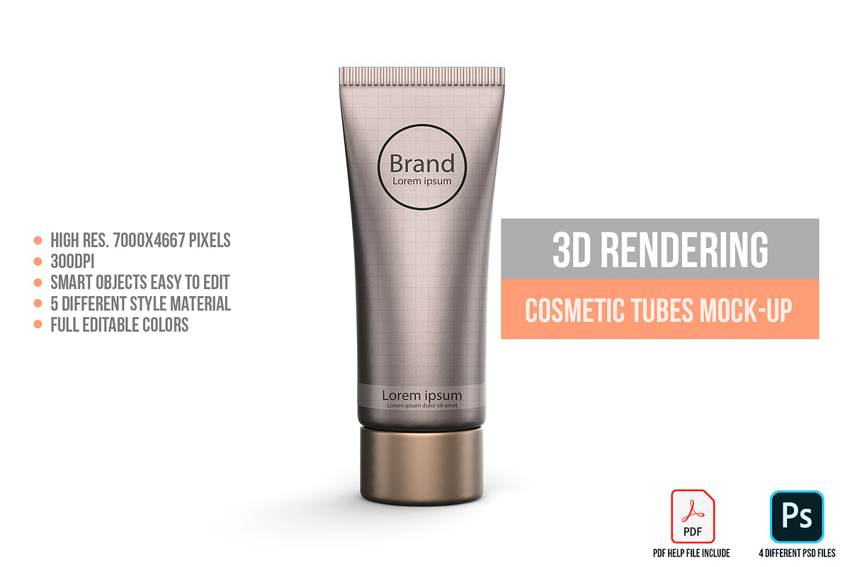 3D Rendering Cosmetic Tubes Mock-up, a Packaging Mockup by graystudio (Photo 29 of 50)