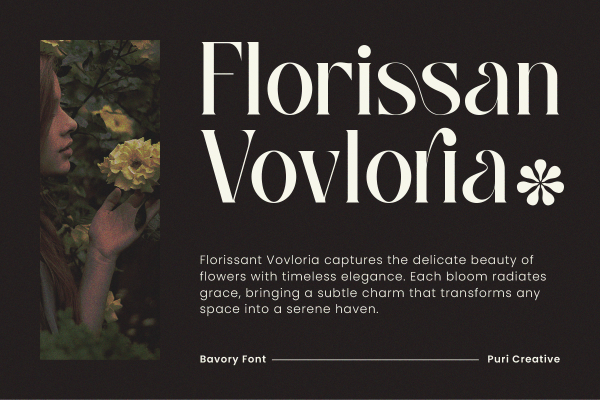 Bavory - Elegant Modern Twist Serif, a Serif Font by PuriCreative (Photo 2 of 9)