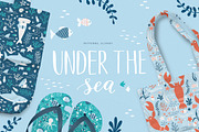 Under The Sea patterns and clipart, a Pattern Graphic by Inna Moreva (Thumbnail 1 of 4)