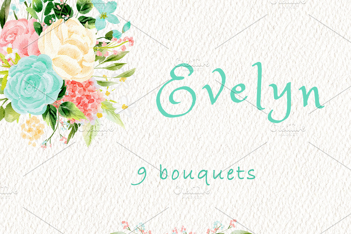 Pink mint floral clipart, an Illustration by heyiamalice (Photo 3 of 13)