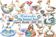 Silly Summer Goose Clipart, an Illustration by DreamCafeArt (Thumbnail 1 of 3)